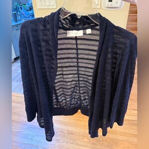 New York & Company Navy Sheer Open-Front Cardigan (XL) – Lightweight Layer